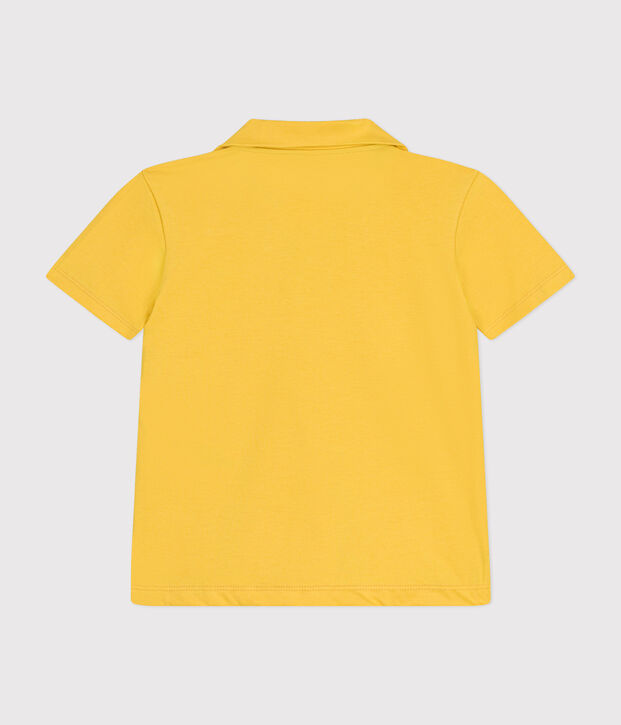 Polo de manga corta de algod&oacute;n para ni&ntilde;o amarillo