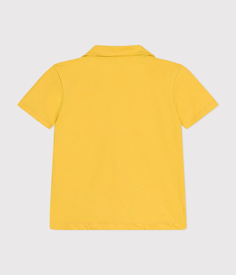Polo de manga corta de algod&oacute;n para ni&ntilde;o amarillo