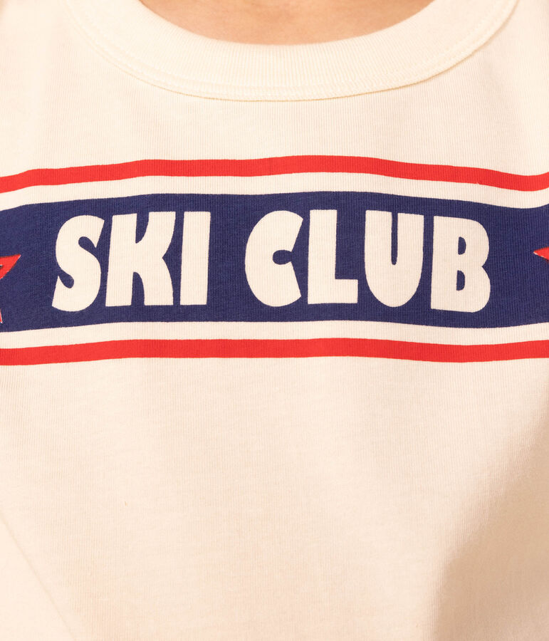 Camiseta de algod&oacute;n de manga larga de ni&ntilde;a/ni&ntilde;o crudo