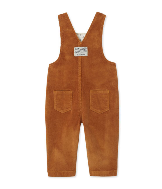 Peto para bebé niño en terciopelo stretch marron CUIVRE
