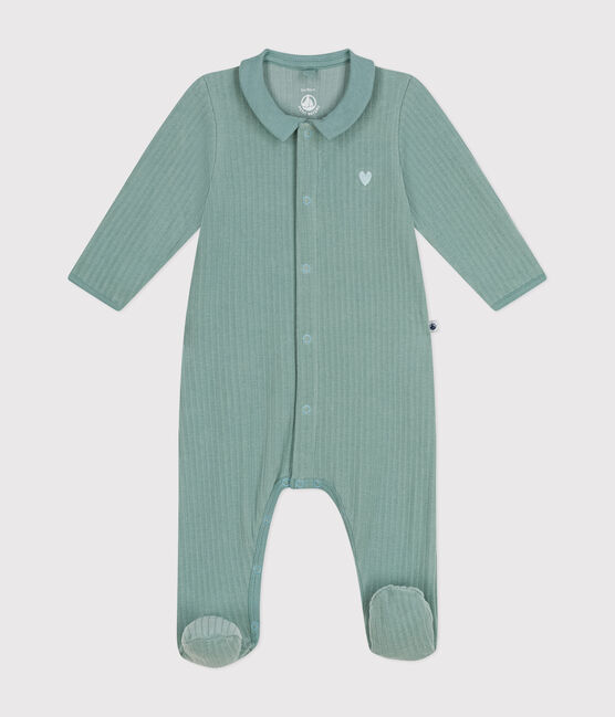 Pijama de terciopelo para bebé verde PAUL