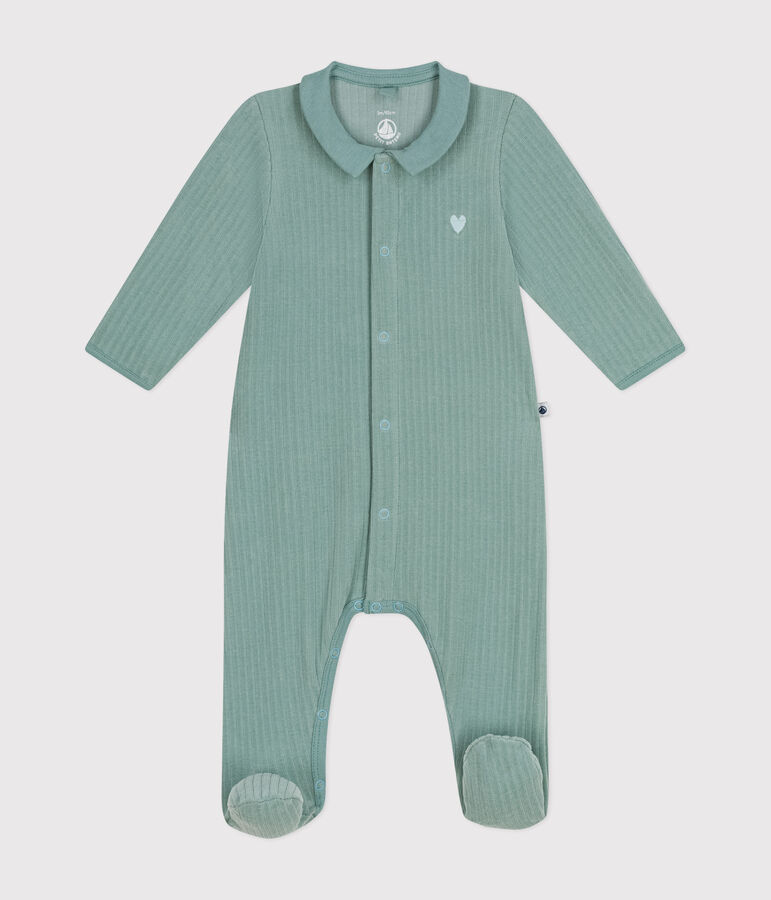 Pijama de terciopelo para beb&eacute; verde