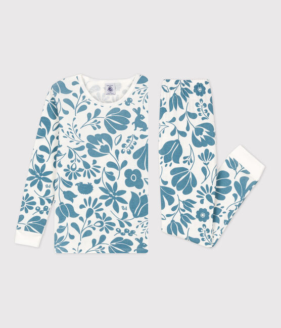 Pijama snugfit de algodón con flor blanco MARSHMALLOW/ ROVER