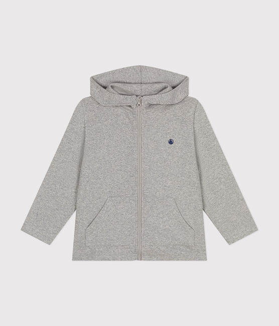 Sudadera con cremallera y capucha de punto de niño gris CHATON CHINE