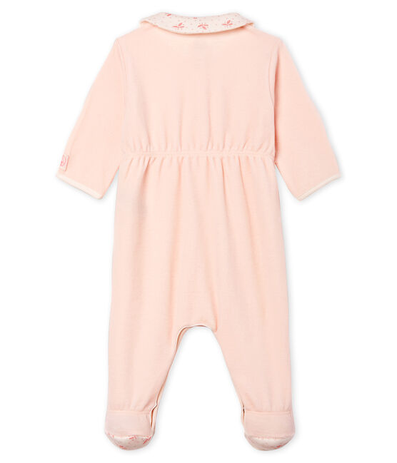 Pijama de terciopelo para bebé niña rosa FLEUR