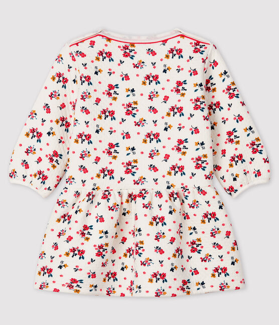 Vestido de manga larga para bebé niña blanco MARSHMALLOW/blanco MULTICO