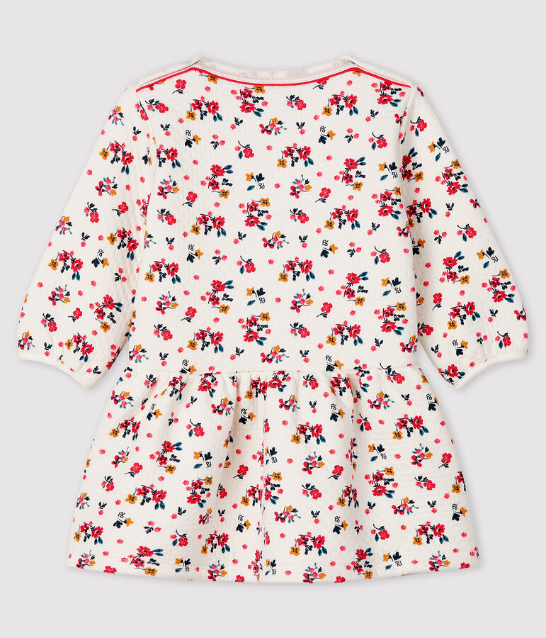 Vestido de manga larga para beb&eacute; ni&ntilde;a blanco/multicolor