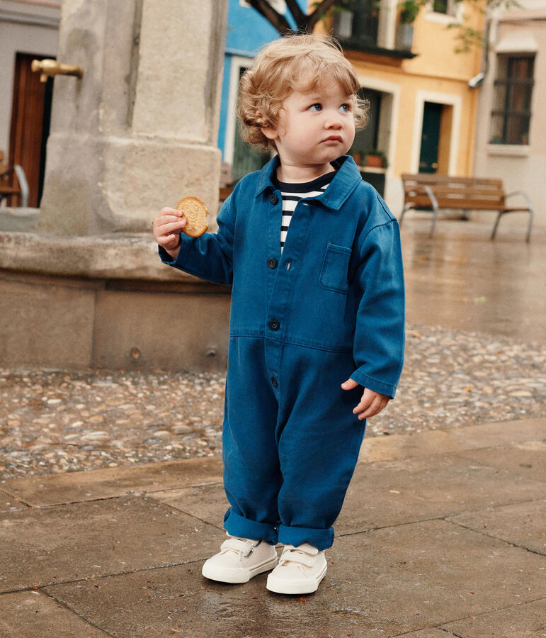 Mono largo de algod&oacute;n lyocell para beb&eacute; azul INCOGNITO