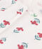 Pijama de manga corta de algodón con flores para niña blanco MARSHMALLOW/blanco MULTICO
