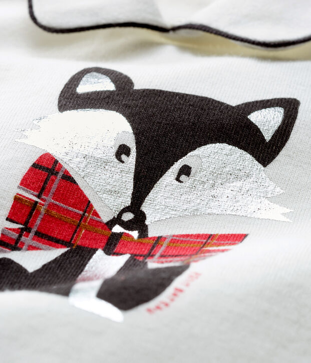 Camiseta de manga larga con cuello para beb&eacute; ni&ntilde;o blanco