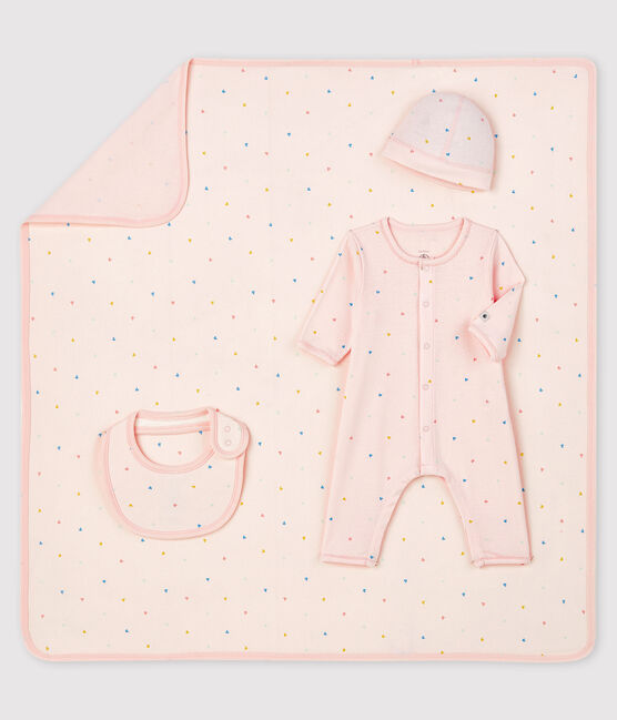 Estuche de regalo de nacimiento de tejido acanalado para bebé niña variante 1