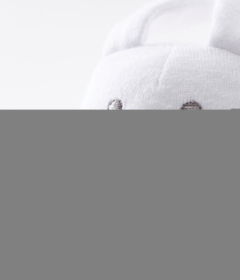 Peluche de conejo para beb&eacute; de jersey gris/blanco