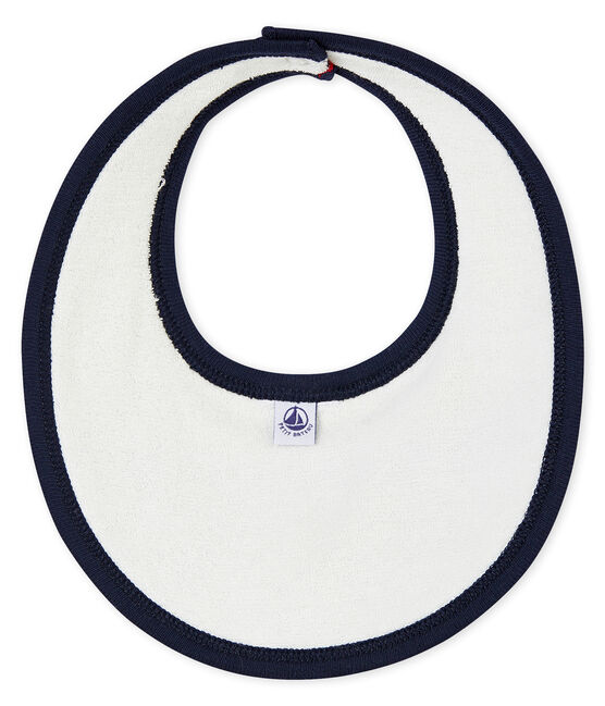 Babero para bebé niño con un estampado de veleros azul SMOKING/blanco MULTICO
