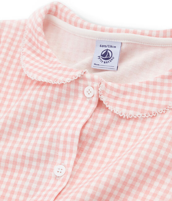 Pijama corto de punto para niña blanco MARSHMALLOW/rosa ROSAKO