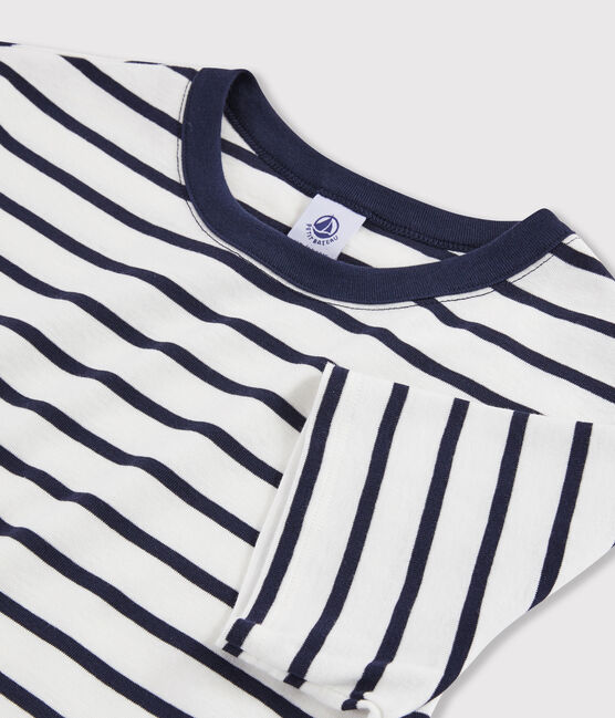Camiseta icónica con cuello redondo para mujer blanco MARSHMALLOW/azul SMOKING
