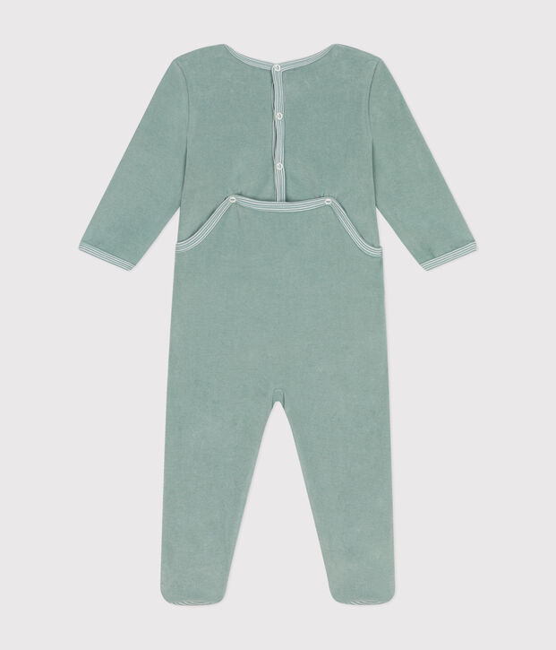 Pijama de terciopelo para beb&eacute; verde