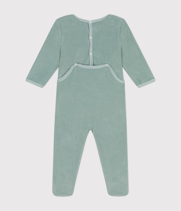 Pijama de terciopelo para beb&eacute; verde