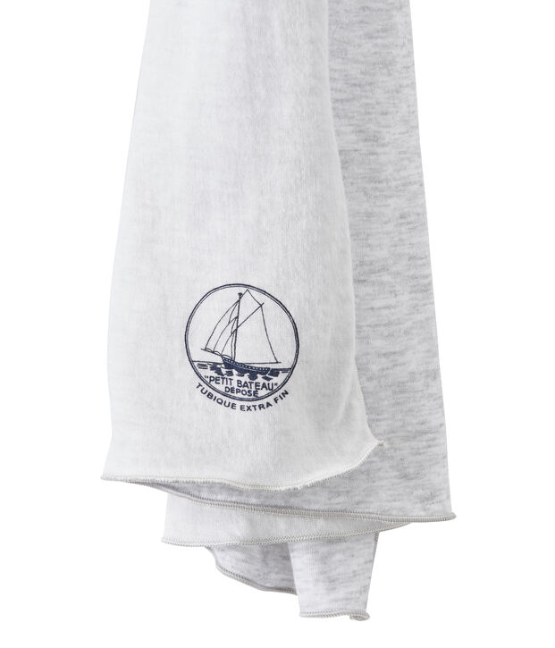 Pa&ntilde;uelo de mujer en t&uacute;bico extrafino gris/blanco
