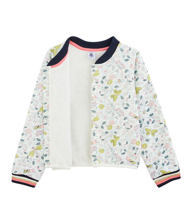 C&aacute;rdigan de ni&ntilde;a blanco/multicolor
