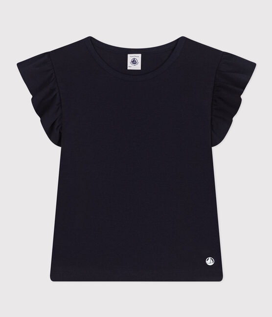 Camiseta de algodón para niña azul SMOKING