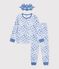 Pijama tipo disfraz infantil de algod&oacute;n de drag&oacute;n azul/azul