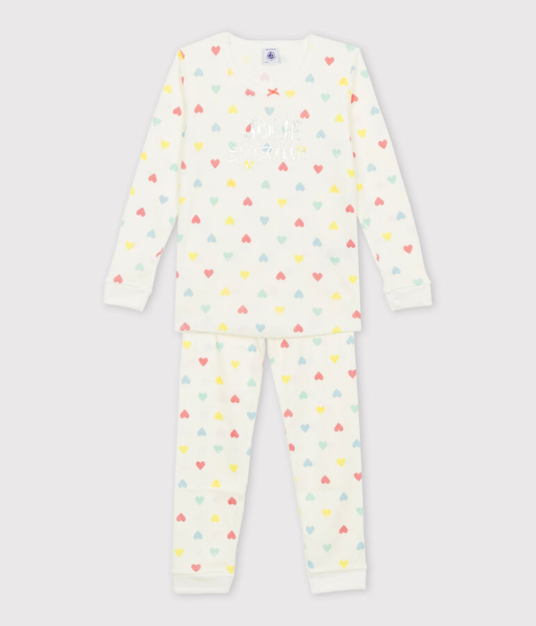 Pijama de corte muy ajustado para ni&ntilde;a blanco/multicolor