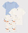 Juego de 3 camisetas de algodón de manga corta con nubes para niño variante 1