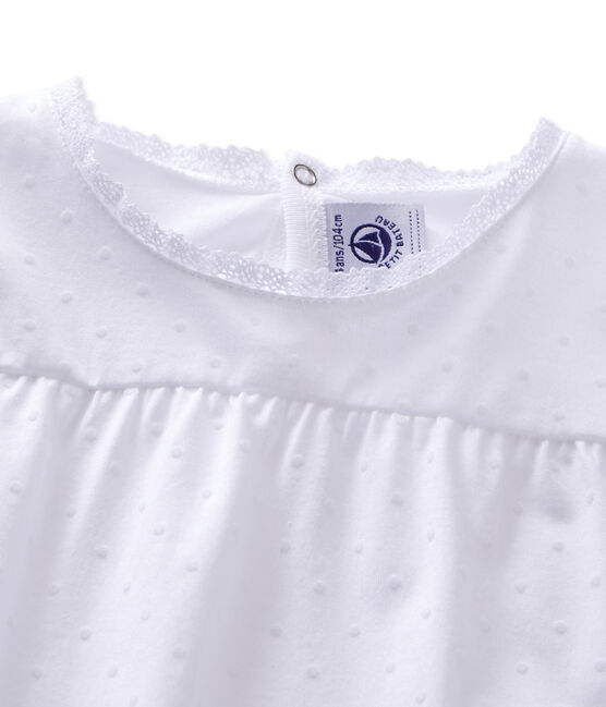 Pijama de lunares para niña blanco ECUME