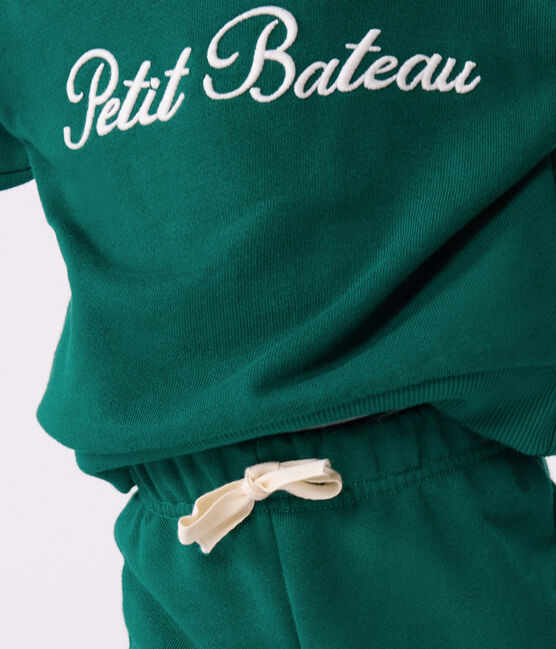 Sudadera de algodón con bordado Petit Bateau para bebé verde EVERGREEN