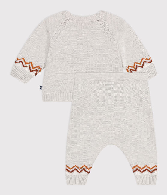 Conjunto de 2 piezas de punto tricotado con estampado "P'tit Cœur" para bebé beige MONTELIMAR/blanco MULTICO