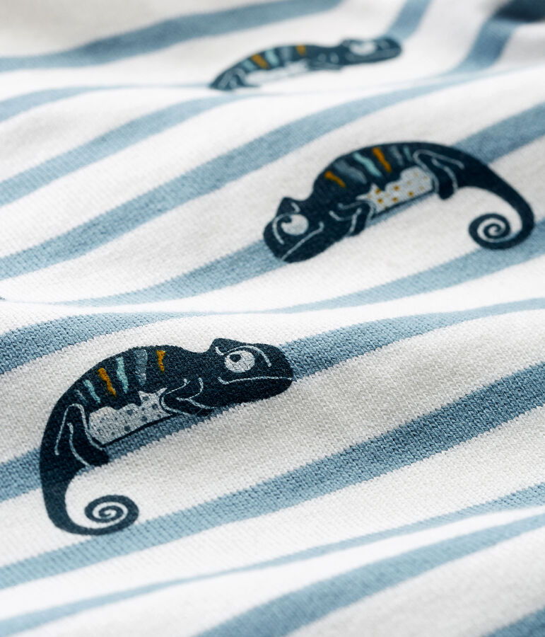 Mono corto de manga corta para beb&eacute; ni&ntilde;o blanco MARSHMALLOW/azul FONTAINE