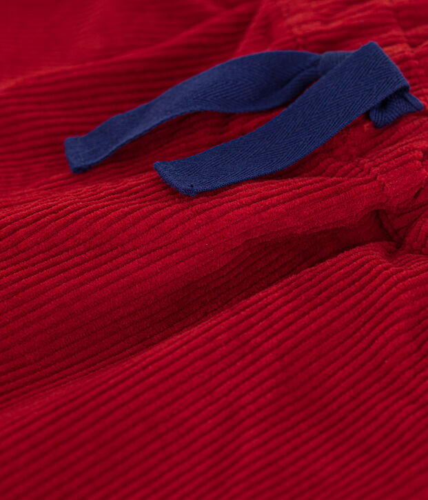 Pantal&oacute;n corto de pana de ni&ntilde;a rojo