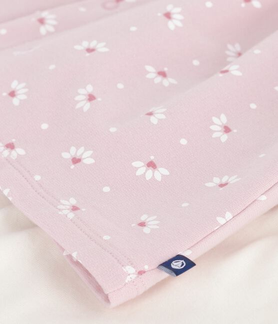 Vestido de algodón con cuello con estampado de flores y corazones y leggings para bebé rosa JOLI/blanco MULTICO