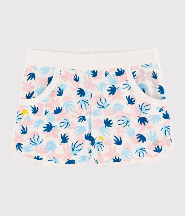 Pantal&oacute;n corto de esponja de ni&ntilde;a blanco/multicolor