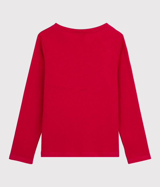 Camiseta de manga larga de algodón de niña rojo TERKUIT