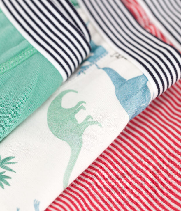 Juego de 3 b&oacute;xeres infantiles de algod&oacute;n con estampado de dinosaurios multicolor