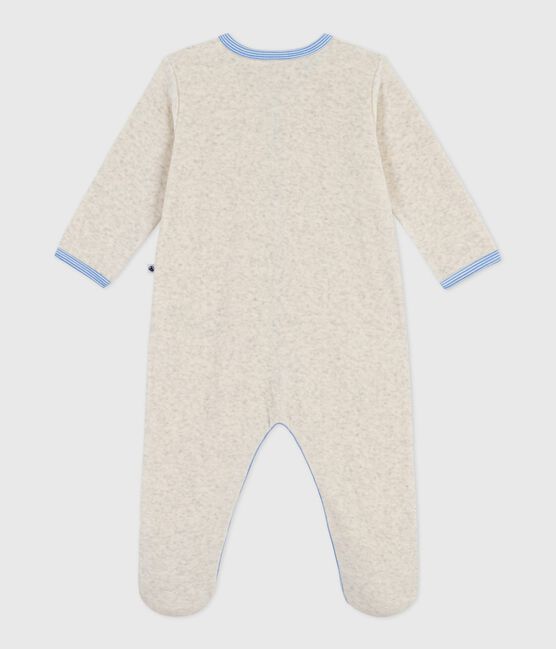 Pijama de terciopelo liso para bebé beige MONTELIMAR CHINE