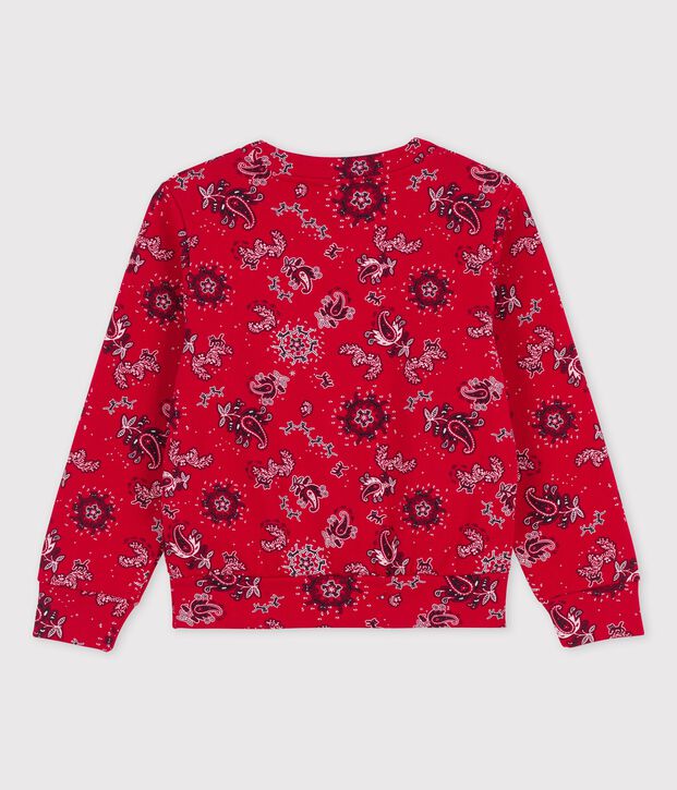 Sudadera de mulet&oacute;n de ni&ntilde;a rojo/multicolor