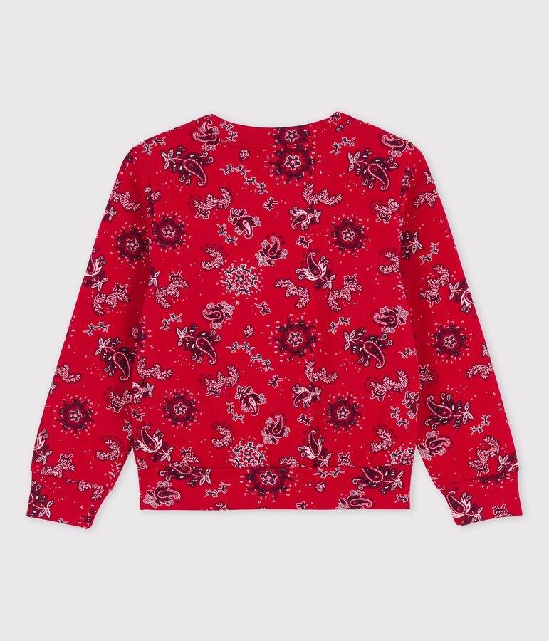 Sudadera de mulet&oacute;n de ni&ntilde;a rojo TERKUIT/blanco MULTICO