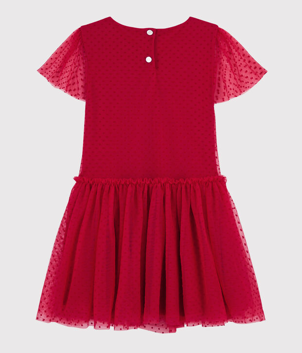 Vestido de manga corta para ni&ntilde;a rojo