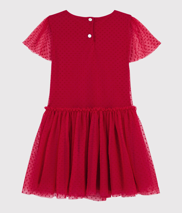 Vestido de manga corta para ni&ntilde;a rojo TERKUIT