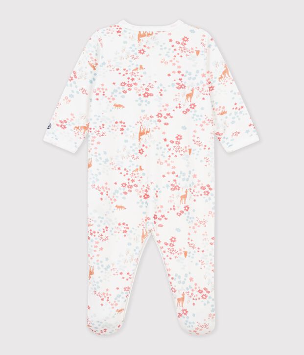 Dors-bien en bouclette velours imprim&eacute; blanco/rosa/multicolor