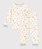 Pijama infantil de terciopelo con estampado de estrellas blanco MARSHMALLOW/blanco MULTICO