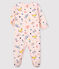 Pelele de muletón con estampado de animales para bebé niña rosa FLEUR/blanco MULTICO