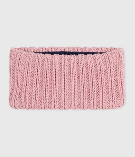 Braga de cuello de punto tricotado con forro polar para bebé rosa CHARME