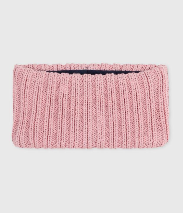 Braga de cuello de punto tricotado con forro polar para beb&eacute; rosa