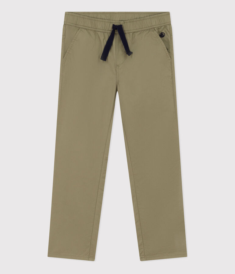 Pantal&oacute;n de corte normal de sarga de algod&oacute;n de ni&ntilde;o verde