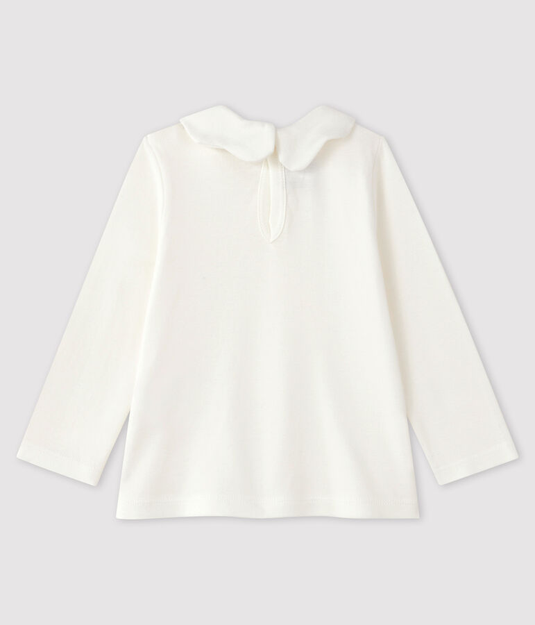 Blusa de algod&oacute;n de beb&eacute; blanco