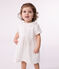 Vestido blanco de algodón, pololo y detalles calados para bebé blanco ECUME