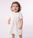 Vestido blanco de algodón, pololo y detalles calados para bebé